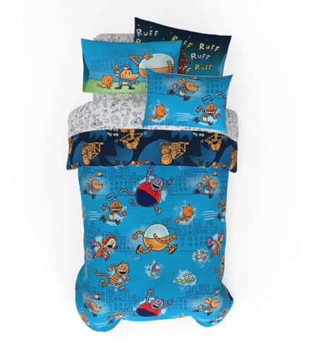 Franco Set di biancheria da letto per bambini con disegno di cane Supa Book, super morbido e accogliente, reversibile, in microfibra, con federa, 5 pezzi per letto matrimoniale (prodotto con licenza