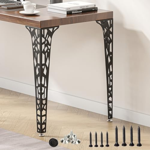 sumatos Metal HairpinTable Legs Set of 4–Industrial Dining Furniture Legs, Heavy-Duty V-Shaped Brackets for DIY Coffee Table, Bar Table,Desk,Workbench (Black, 28)