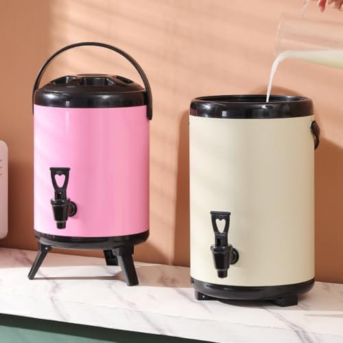Secchio isolato per bevande per uso esterno con costruzione e facile da pulire (6L bianco)