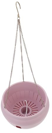 Milisten 1 Pieza Maceta Colgante de Plástico para Suculentas con Cadena Grande Rosa para Decoración de Jardín y Plantas de Interior y Exterior