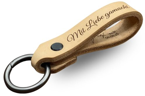 SCHWEGLER.online Schlüsselanhänger Leder personalisiert mit Name Gravur | handgefertigt Unikat Geschenkidee für Männer & Frauen | echtes Leder 2–4 mm | verschiedene Geschenkverpackungen