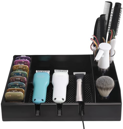 Hair Clipper Organizer Case, Multifunctional Salon Tray For Effective Tool Storage, Non-Slip Abs Plastic Design For Combs And Scissors