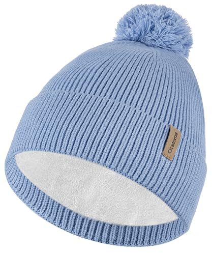 Ocatoma Beanie mütze,Winter Warme Strickmütze für Herren Damen,Fleece Gefüttert Dehnbare Weiche Wintermütze,Außenbereich Unisex Geschenke für Männer Frauen
