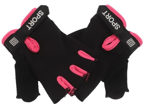 Gogogmee Guanti da Ciclismo a Mezze Dita per Rosa Palmo Antiscivolo Traspiranti e Resistenti All’usura per Sport All’aperto, Pattinaggio e Equitazione
