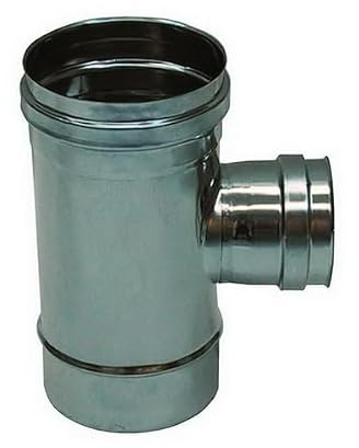 Raccordo T 90 ridotto DN 80 femmina canna fumaria DN 150 tubo acciaio inox 316