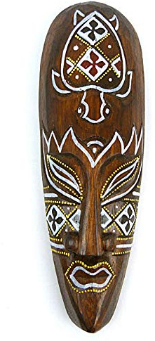 artigianale Maschera Décor tartaruga batik in legno 30 cm
