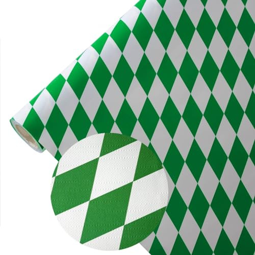 Deitert Papiertischdecke Raute grün-weiß wetterfest 0,75m