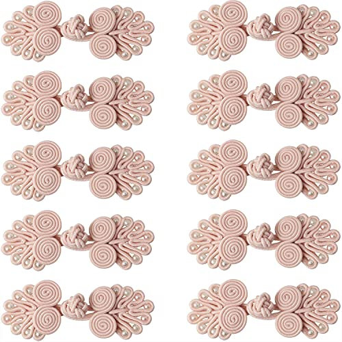 LUORNG Froschknöpfe, Motiv: chinesischer Knoten, Polypropylen-Material, runde Nähknöpfe, chinesischer Knoten, 10 Stück