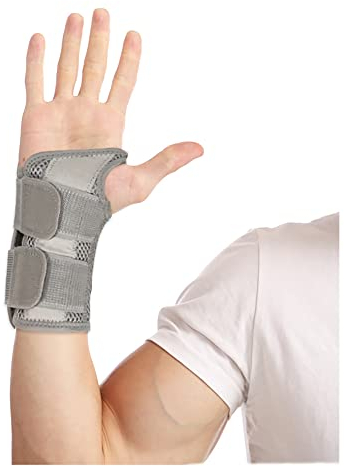 HMCEY Handgelenkschiene Karpaltunnelsyndrom Schiene Handgelenk Bandagen Handgelenkbandage Karpaltunnel Handgelenkstütze für Verstauchungen, RSI und Sehnenentzündung (S/M Links, Grau)