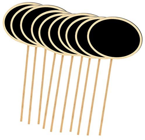 NOLITOY 20pcs Oval Wooden Mini Garden Markers Creative Chalkboard Signs for Flowers Plants Weddings Parties Versatile Message Board Tags for Events Decor