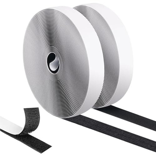 8m x 2cm Interlocking Hook and Loop Fastening Tape, Water Resistant Self Adhesive Stick on Back Tape, Heavy Duty Double Sided Sticky Back Strip Fastener, Reusable Nylon Strip Pads for Indoor Outdoor