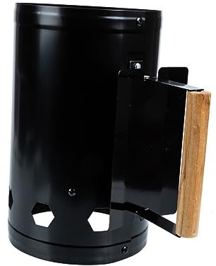 KITANDOVE Outdoor BBQ Anzündkamin Schnelles Entzünden Für Grill Und Camping Rostfreier Kohleanzünder Mit Hitzebeständigem Holzgriff Grillzubehör Für Perfektes Barbecue