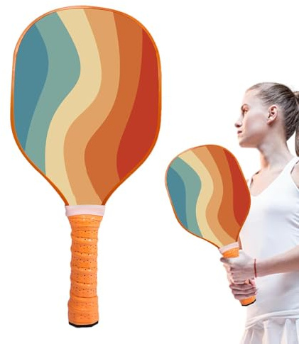 Équipement de pickle ball – Raquettes ergonomiques en bois antidérapantes – Raquettes de pickle ball en bois à neuf couches – Raquettes de balle en bois pour anniversaire, Nouvel An, Noël