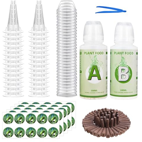 127 Pcs Accesorios De Cultivo Hidropónico De Repuesto, Kit De Cultivo Hidropónico Con 50 Esponjas De/ Crecimiento Etiquetas, 12 Tapas Aislantes, 12 Cestas Plantas, 1 Pinza Para Plantas Hidropónicas