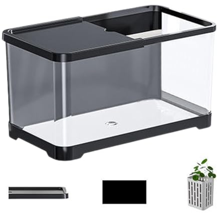 Aquarium Compact - Kit pour débutants d'aquarium, Jeux pour débutants d'aquarium | Ensemble d'aquarium Compact décoratif avec Filtre et Lampe, Aquarium Artistique
