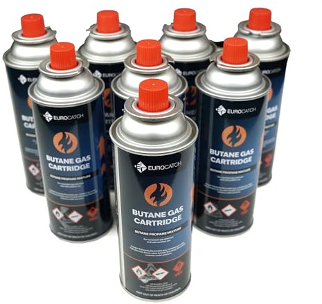 Eurocatch Gaskartusch - 8st - Butangas - Gasflaskor - Gaskassetter - Butangaskassetter - Påfyllning - 227g
