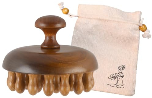 Nicear Trämassageapparat för hårbotten i sandelträ Hårmassager i trä Trähårmassageapparat för kroppsmassage för hårvård