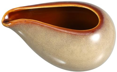 SEWACC Pichet À Sauce En Céramique De 100 Ml Mini-Crémier Saucière Pichet De Service Pour Vinaigrette Pour Vinaigrette Lait Sauces Marron Clair