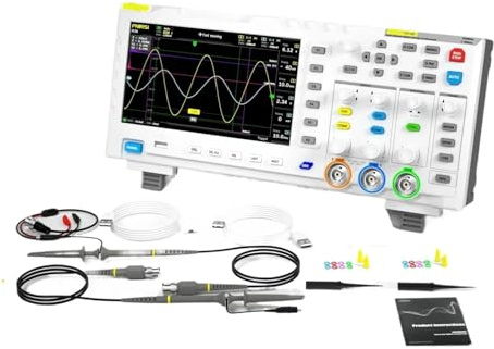AIRUIXI Dual Channel Desktop Digital Oscilloscope 100MHz* 2 Analog Bandwidth 1GSa/s Sampling Rate 10Mhz Signal Generator(Add P4100 Probe)