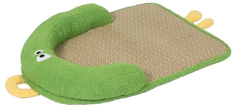 TOYANDONA Handgewebte Kühlende Rattan Hundematte mit Kissen Faltbare Atmungsaktive Schlafunterlage für Katzen und Hunde Sommer Haustierbett Reisefreundlich Grün L