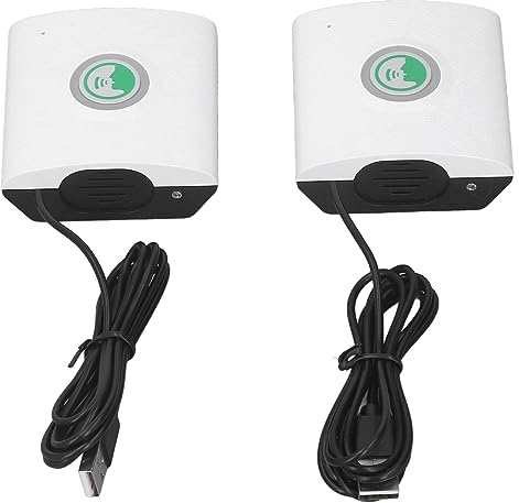 HELEVIA Long Distance Wireless Intercom Doorbell, High Strength Signal Home Bell Kit with Loud Clear Speakers, Suitable for Home Office Security, Adjustable and Mobile, Easy Installation (White)