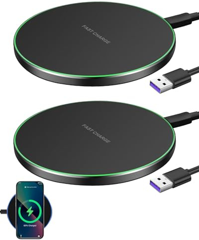 Cargador inductivo ultra rápido de 35 W, 2 unidades, inducción, cargador inalámbrico, compatible con iPhone 17/16/15/14/13/12 serie, para Samsung S25 Ultra/S24+/S23 FE Google Pixel 9/8 Pro, compatible