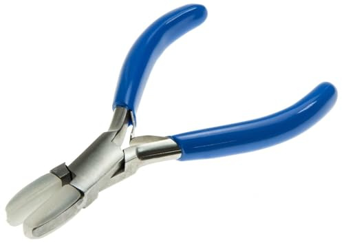 Mini 3 Inch Flat Nose Pliers with Double Nylon Jaws, Stainless Steel, Jewellery Bead Wire Work Hobby Crafts Tool, Includes Extra Pair of Jaws