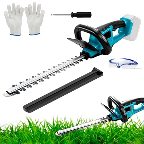Batteridriven häcksax kompatibel med Makita 18V, 550 W, borstlös elektrisk häcksax, 52 cm skärlängd, 16 mm tandavstånd, dubbla skärblad (utan batteri)