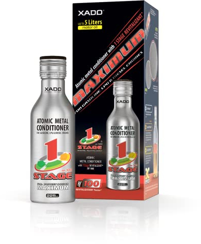 XADO Motoröl Additiv AMC Maximum 1 Stage - Öl Additiv mit Revitalizant Motoröl Verlust Stop und Verschleißschutz - Öl Additiv Benzin und Diesel - Anti-Verschleiß Motorbehandlungs-Ölzusatz 225 ml