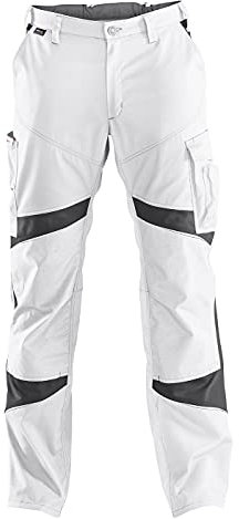 KÜBLER ACTIVIQ Arbeitshose weiß, Größe 26, Herren-Arbeitshose aus Mischgewebe, Arbeitshose mit Knieschutztaschen nach EN 14404, leichte Arbeitshose von KÜBLER Workwear