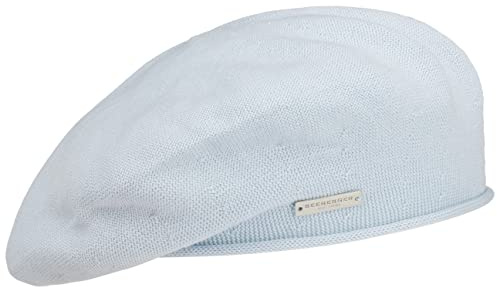 Seeberger Rollrand Baskenmütze Damenmütze Sommermütze Mütze Baske Damenbaske Damen/Kinder - Indoormütze Sommer Frühling-Sommer - One Size hellblau
