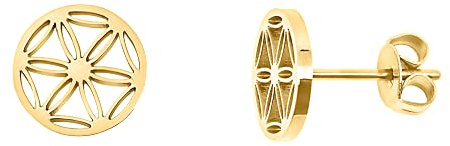 Nuoli® Lebensblume Ohrstecker Damen (45 + 5cm verstellbar) Ohrringe Blume des Lebens für Frauen & Mädchen, aus Edelstahl