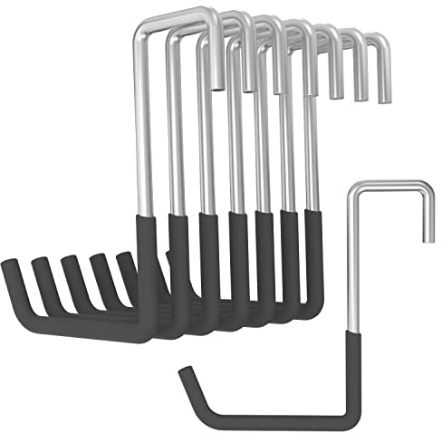 POETISKE Rafter Hanger Hook, Large S Hooks for Hanging, Ladder Hanger, Bike Hooks, Garage Storage Organizer, Black 8PC