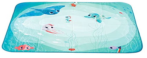 Tiny Love Baby Krabbeldecke “Super Mat - XL Outdoor-Picknickdecke (140x113 cm), große und wasserfeste Baby-Spieldecke mit viel Spielzeug, nutzbar ab der Geburt, Treasure the Ocean