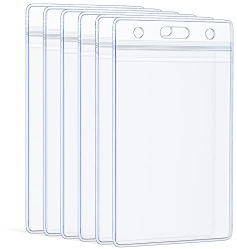 Uniclife Ausweishülle Vertikaler ID-Ausweishüllen, wasserdicht, Kartenhülle, strapazierfähige Kartenschutztasche mit wiederverschließbarem Reißverschluss für Lizenz und Kreditkarte, 6 Stück