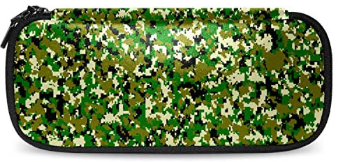 Digital Jungle Camo Pattern Pencil Case Big Capacity Pen Marker Holder Pouch Box Organizer Bag Makeup Bag for School Office Adult Girl Boy