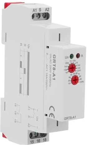 VIFERR GRT8-A1 Relé de Tiempo de Retardo, Mini Relé de Retardo de Encendido Interruptor de Temporizador de Montaje en Riel DIN AC 220V