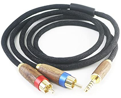 NewFantasia Cavo adattatore audio maschio bilanciato da 4,4 mm a 2 RCA maschio doppio RCA maschio compatibile con Sony WM1A/1Z, PHA-2A lettore audio digitale da 4,4 mm a 2 cavi bilanciati RCA da 1,5 m