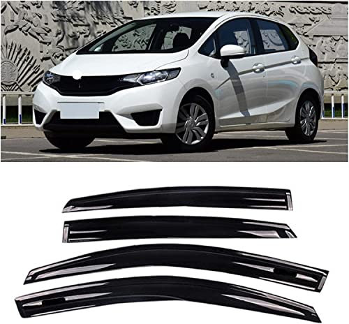 DIOTTI 4 Piezas Deflector Ventana Lateral para Fit 2016, Visera Ventana Lateral Coche Toldos Ventilación Visera Ventana Lateral