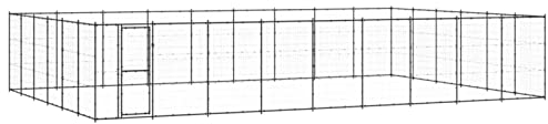 GuyAna Outdoor-Hundezwinger Stahl 65,34 m² Laufgehege FüR Hunde Hundeauslauf FüR Innen