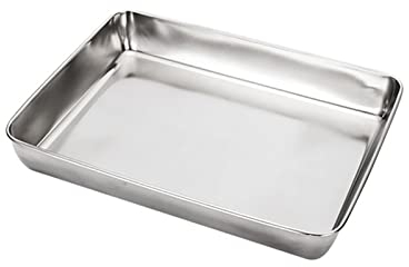OQHAIR Bandejas Bandeja de Almacenamiento de Acero Inoxidable Plato Hondo Rectangular Frutas Pasteles Pan Platos de Comida Servir al Vapor Cocina Utensilios de Cocina (Color: 3)
