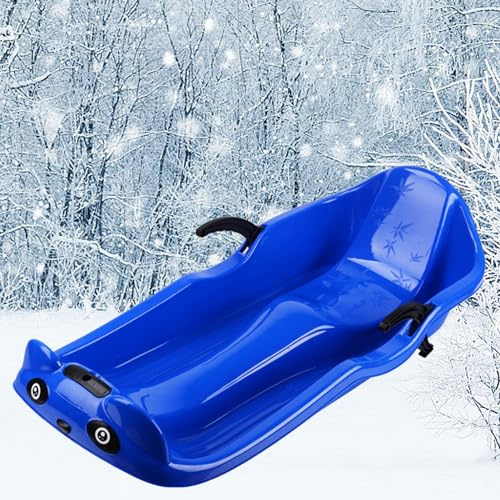 Children's Double Sled, Sled with Backrest, Plastic Sled, Double Armrest Brake Sled