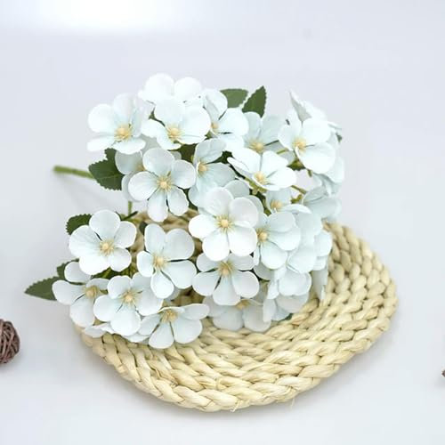 GeRRiT Künstliche Apfelblume, Begonie, Drangea, künstliche Blume, Hochzeitsdekoration, Haushalts-Ornamente, Arrangement, künstliche Blume, blau, 3 Stück