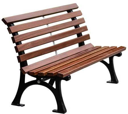 NRNQMTFZ Gartenbank aus Holz, Außenterrassenbank mit Rücken,Gartenmöbel Stahl Gusseisen, Bank für Garten Park Balkon,Wetterfest