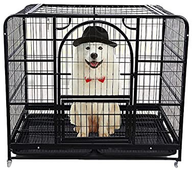 WYRMB Haustierkäfig, Haustierkäfig für den Innenbereich, Hundevilla, kräftige Verstärkung, robuster und langlebiger Hundekäfig für Katzen und Hunde, mittel (M)