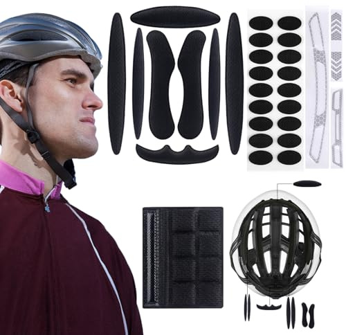 1 ensemble de protections universelles pour casque de vélo - Noir - Pièces de rechange avec fermeture à 18 points - Rembourrage réfléchissant