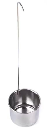 Aladeno Louche à vin en acier inoxydable, capacité de 3,5 oz, cuillère à mesurer le vin à long manche avec crochet, cuillère à vin, louche à sauce, cuillère à mesurer pour verser