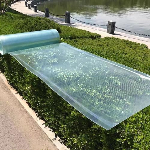 Clear Corrugated Roofing Sheets 1.2x20m UV Protection Daylighting Panels for Outdoor Garden Greenhouse Flame Retardant Roof Cover for Shed Insulation.