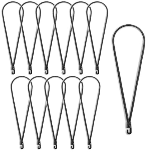 WeddHuis 12-pezzo Multiuso Gomma Spanner con Gancio per Tende da Campeggio, Tende da Rimorchio, Coperture per Piscina (26cm) (Nero)