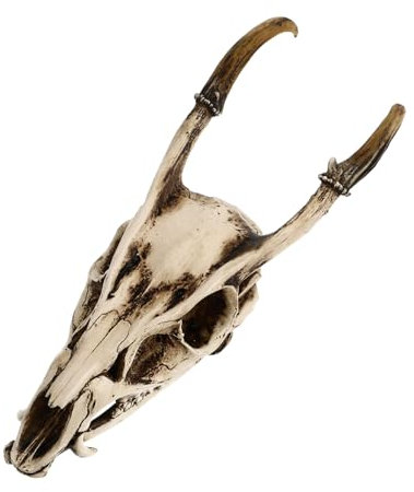 Garneck Goat Skull Ornament Resin Decorative Shaped Adornment for Aquarium Skull Decor Landscaping Prop Resin Fish Tank Decor Use As Gothic Homeware